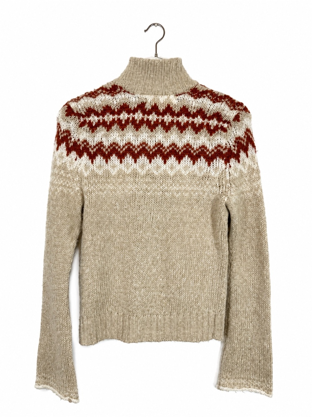 Decree Fair Isle Knit Cardigan Sweater Nordic Cabincore Granola Size L Vintage - Picture 2 of 9